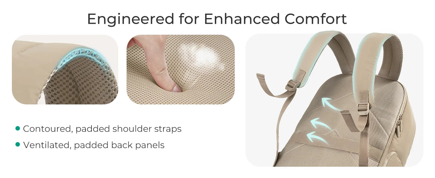 BAGSMART Women's Backpack Airline Approved Carry On with Shoe Compartment Fits 15.6" Laptop Water-Resistant Travel Backpack