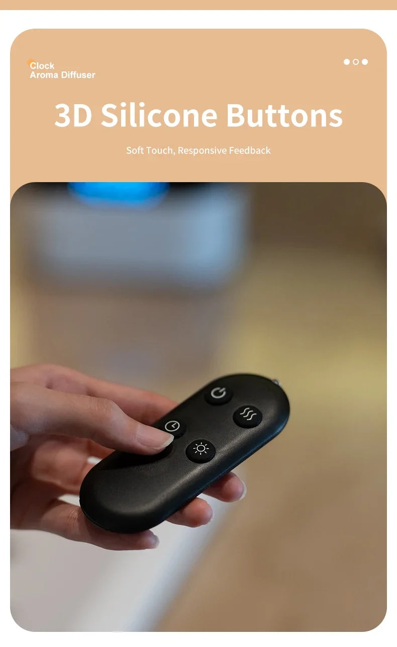 New Air Humidifier Home Colorful Lamp USB Charge Remote Control Essential Oil Spray Aroma Diffuser with Alarm Clock Humidifiers