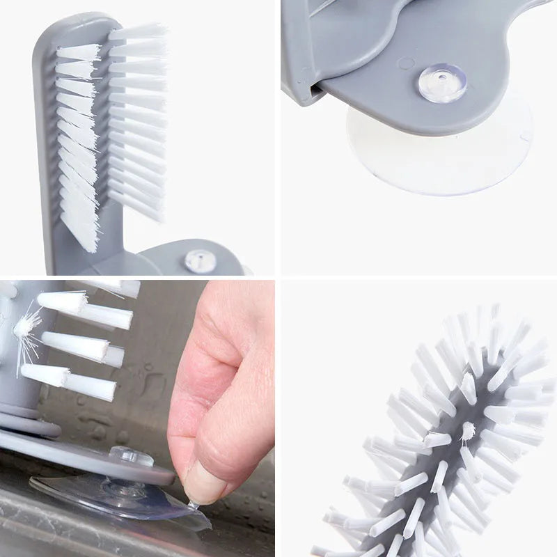 Detachable Type Sucker Cup Brush Milk Bottle Cleaning Brush Water Bottles Cleaner Glass Cup Cleaning Brush Kitchen Tools