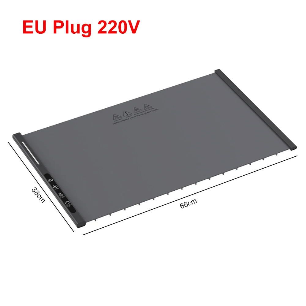 Electric Food Warmer Plate Foldable Warming Tray Plate Warmer Mat Food Fast Heating Portable Electric Warming Tray 8 Tem Setting