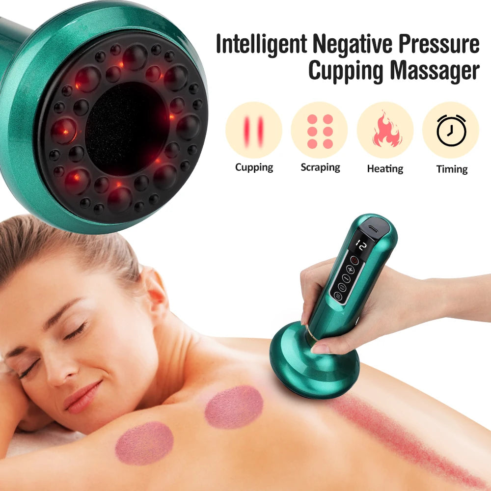 Intelligent Suction Medical Cupping Set Beauty Massager Glass Jars Anti Cellulite Cupping Vacuum Slimming Guasha Massage