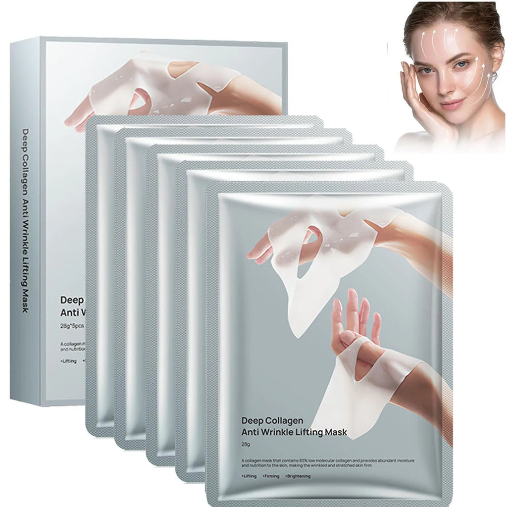 Deep Collagen Anti Wrinkle Lifting Mask Collagen Face Mask Overnight, Deep Collagen Mask for Lifting Firming Moisturizing(5Pack)