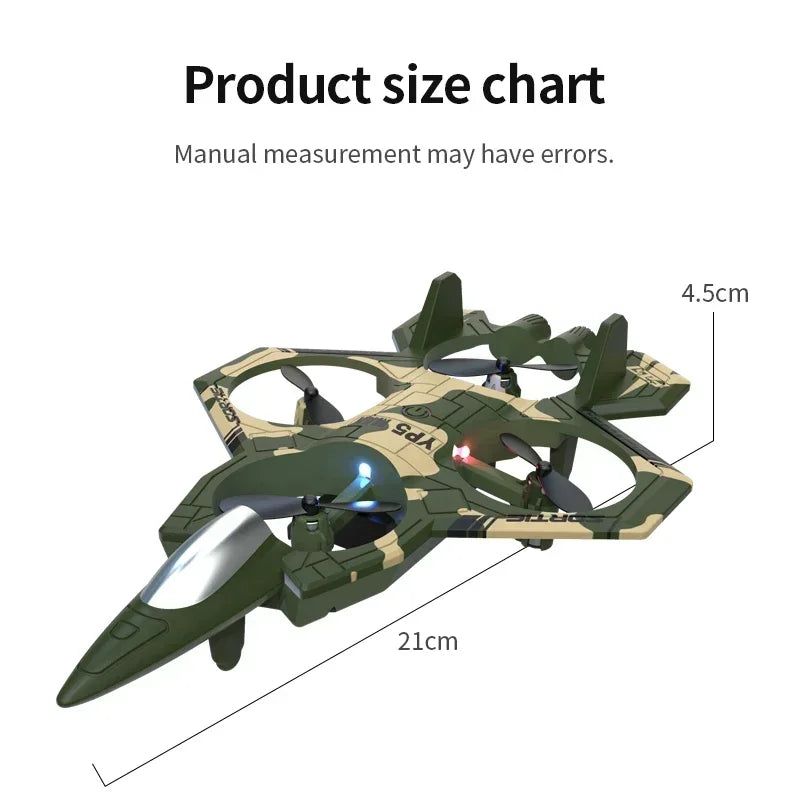 2025 New Fighter Quadcopter Drone Stunt Light RC Aircraft Four Channel Hovering Alta Altitude Rolling Special Effect