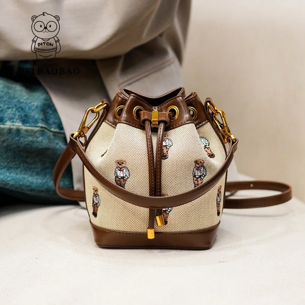 2026 Women's Large Capacity Crossbody Bag Fashion Spring Shoulder Bag Cartoon Bucket Bag Handheld Women's Bag bags for woman