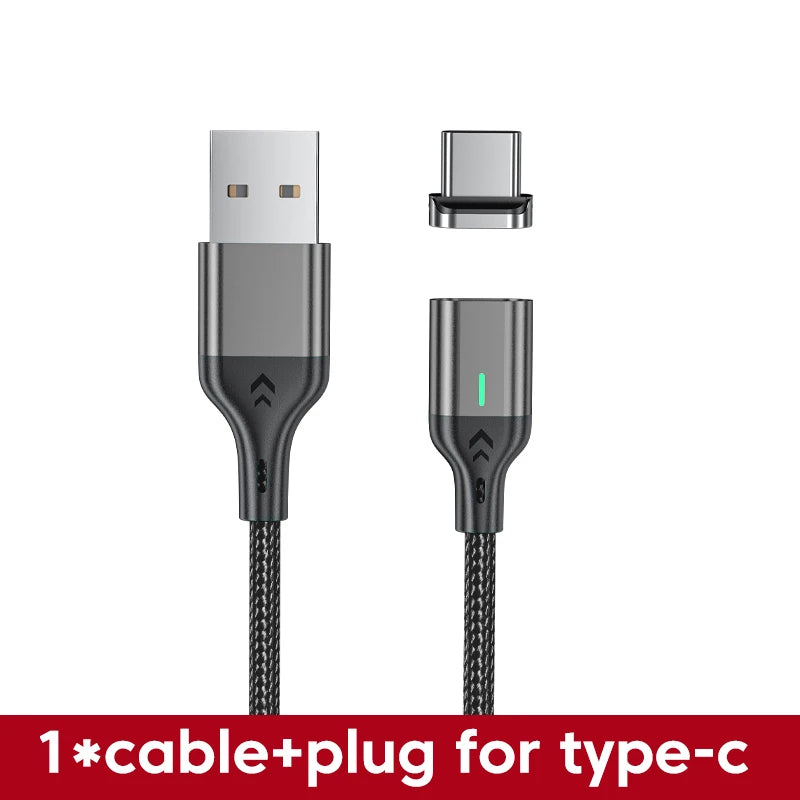 AUFU Magnetic Charge Cable 3A Fast Charging USB Type C Cable Magnet Micro USB Data Charging Wire Mobile Phone for iPhone Xiaomi