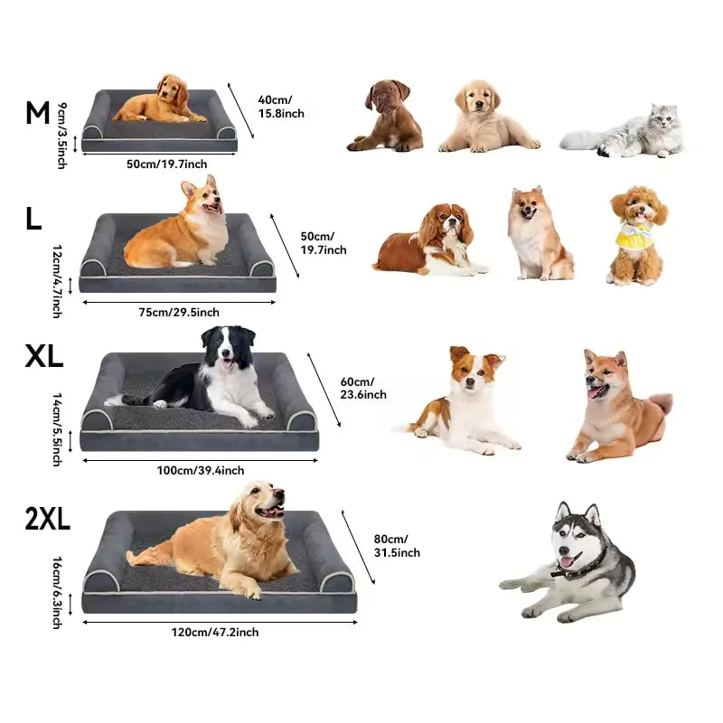 Winter Pet Dog Bed Sofa Deep Sleep Memory Foam Dog Bed Small Medium Large Square Thickened Warm Mat Kennel Dog Products