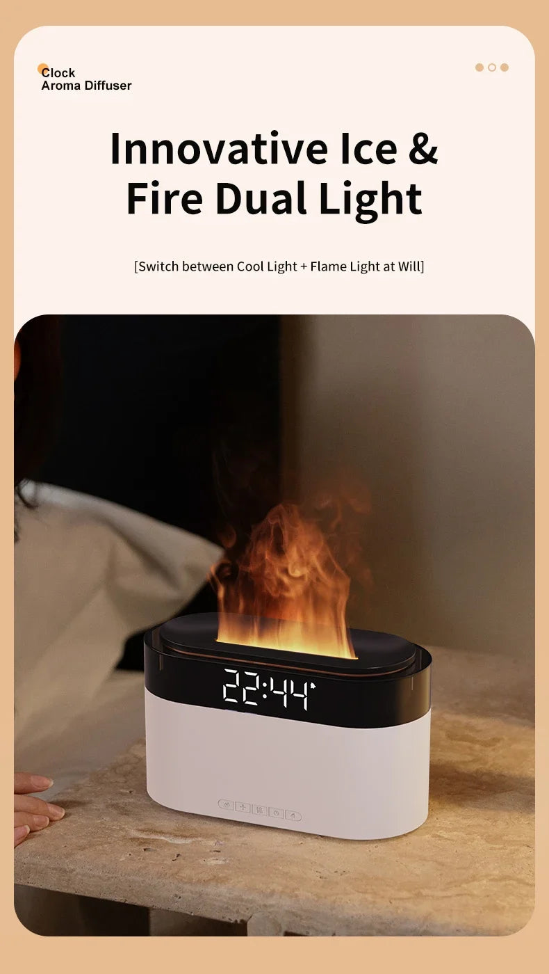 New Air Humidifier Home Colorful Lamp USB Charge Remote Control Essential Oil Spray Aroma Diffuser with Alarm Clock Humidifiers