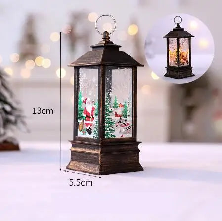 LED Night Lights Vintage Portable Oil Lamp Battery Powered Home Hanging Lanterns Child New Year Gift Christmas Party Decoration