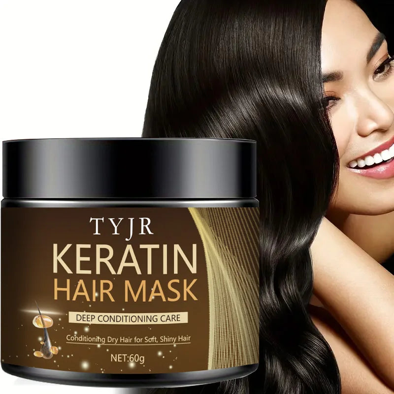 Keratin Magic Hair Mask Protein Straightening Repair Dry Frizzy Damaged Hair Milk Professional Smooth Shiny Deep Moisturizing Care 60G/30G