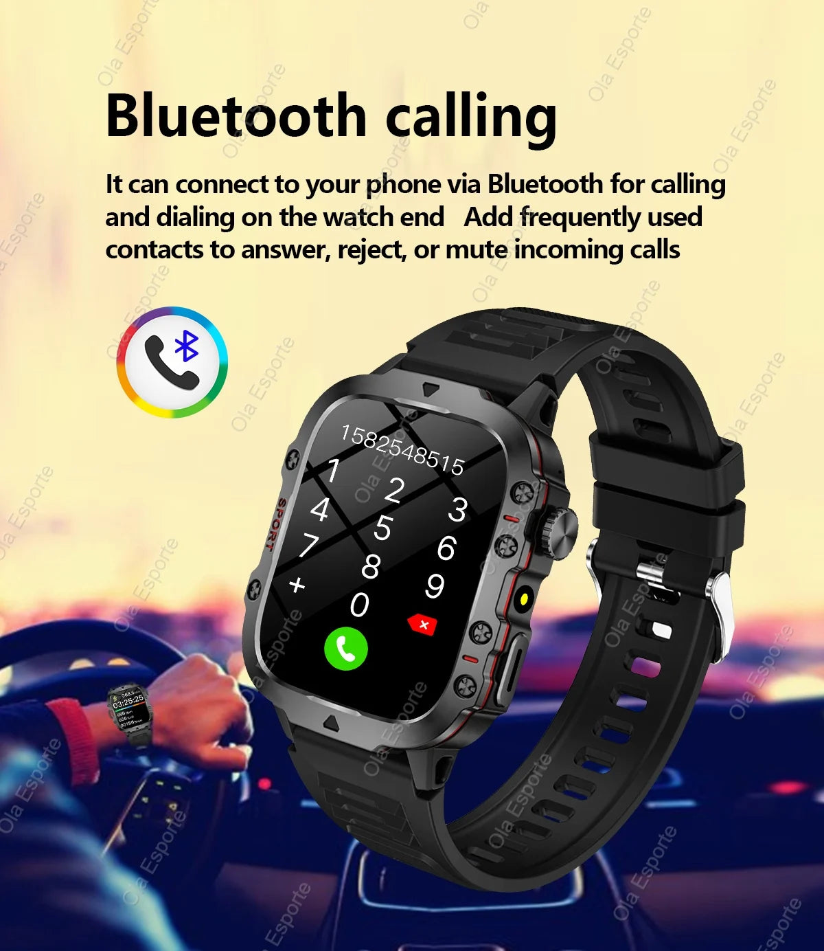 New Military GPS Smartwatch LED Flashlight Fitness IP68 Waterproof Outdoor Sports Tracker Bluetooth Calls Smart Watch Men Women