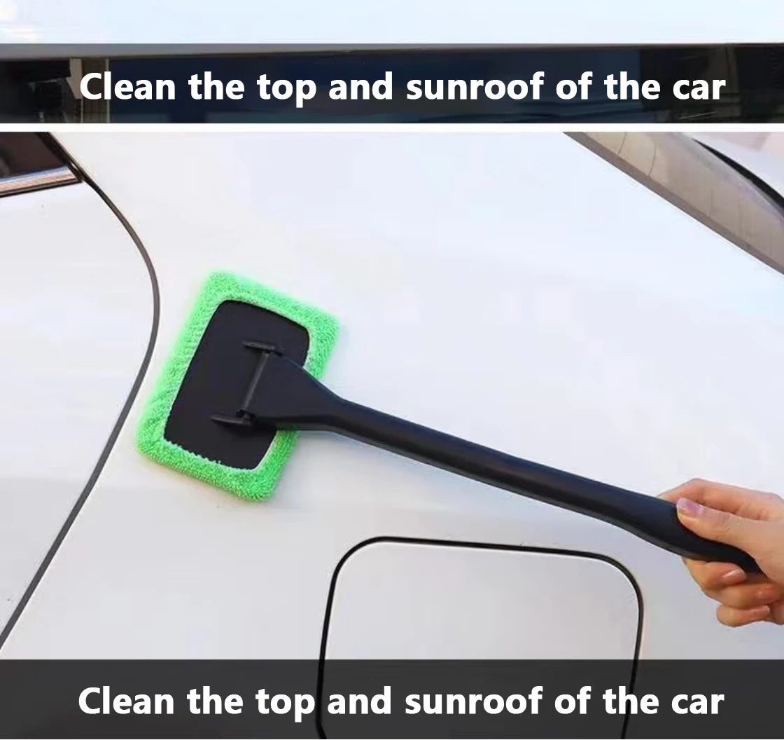 Car Window Cleaner Brush Auto Interior Glass Wash Wiper Multi Functional Household Glass Cleaning Brush  Reusable Cloth Pad