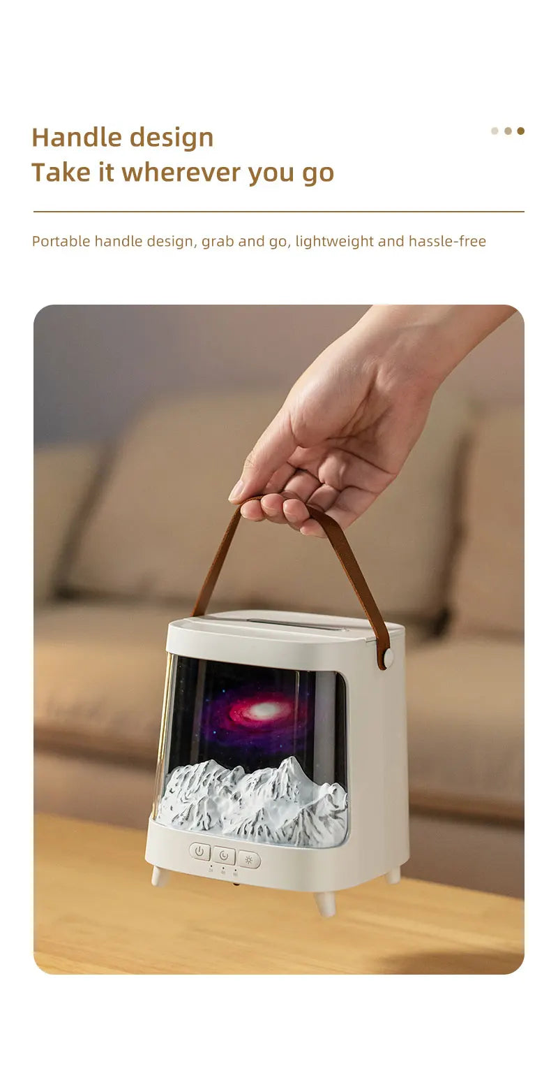 Portable Table Light With Flame Aroma Humidifier For Bedroom Decoration Galaxy Atmosphere Colorful Flame Night Light For Room