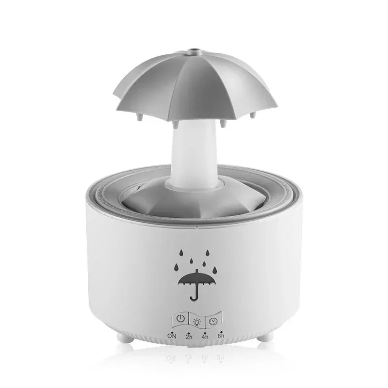 Cloud Rain Rotating Umbrella Water Drop Aromatherapy Machine Air Humidifier Diffuser Fountain Water Drop 7-Color LED Night Light