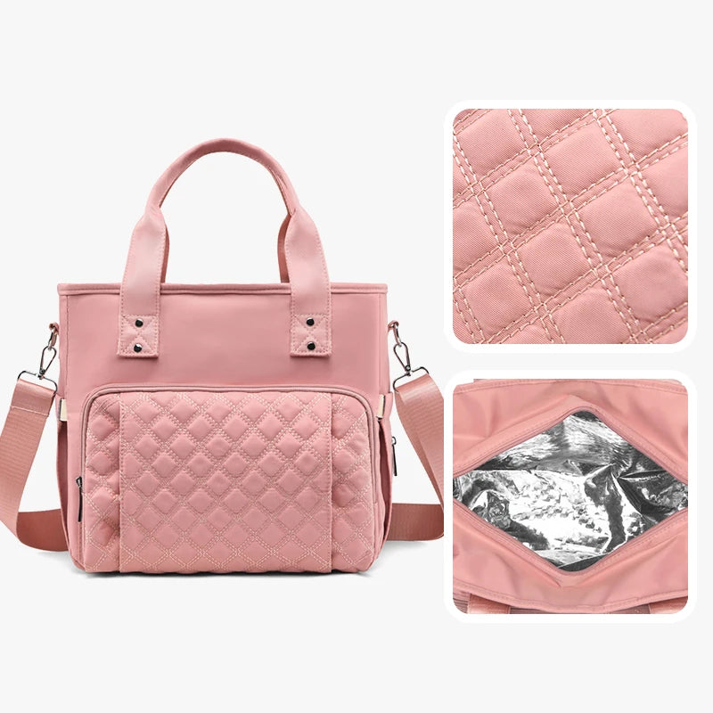 Extra Large Capacity Fashionable Lunch Bag Hot-pressed Waterproof and Leak-proof Storage Bag Travel Bag Picnic Bag Mommy Bag