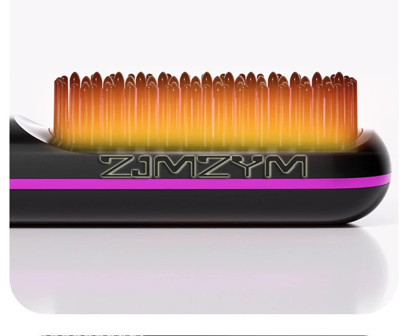 20Seconds Quick Heat Hair Straighter Liquid Crystal Cordless Straight Comb Anti-Scald Styling Brush Negative Ion Curly Hair Tool