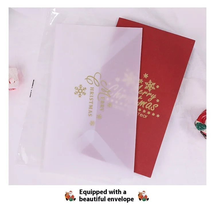 Handmade Christmas Gift Card Creative Design 3D Stereos High-end Blessing Small Thank You Card Festive Party Supply