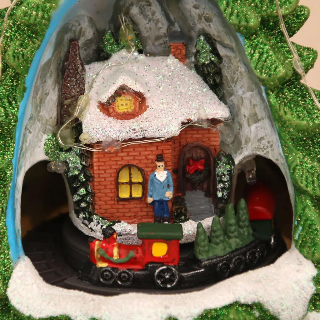 Christmas Music Train LED Music Box Christmas Tree Gingerbread Man Music Box Night Light Xmas New Year Decor Ornament Gifts