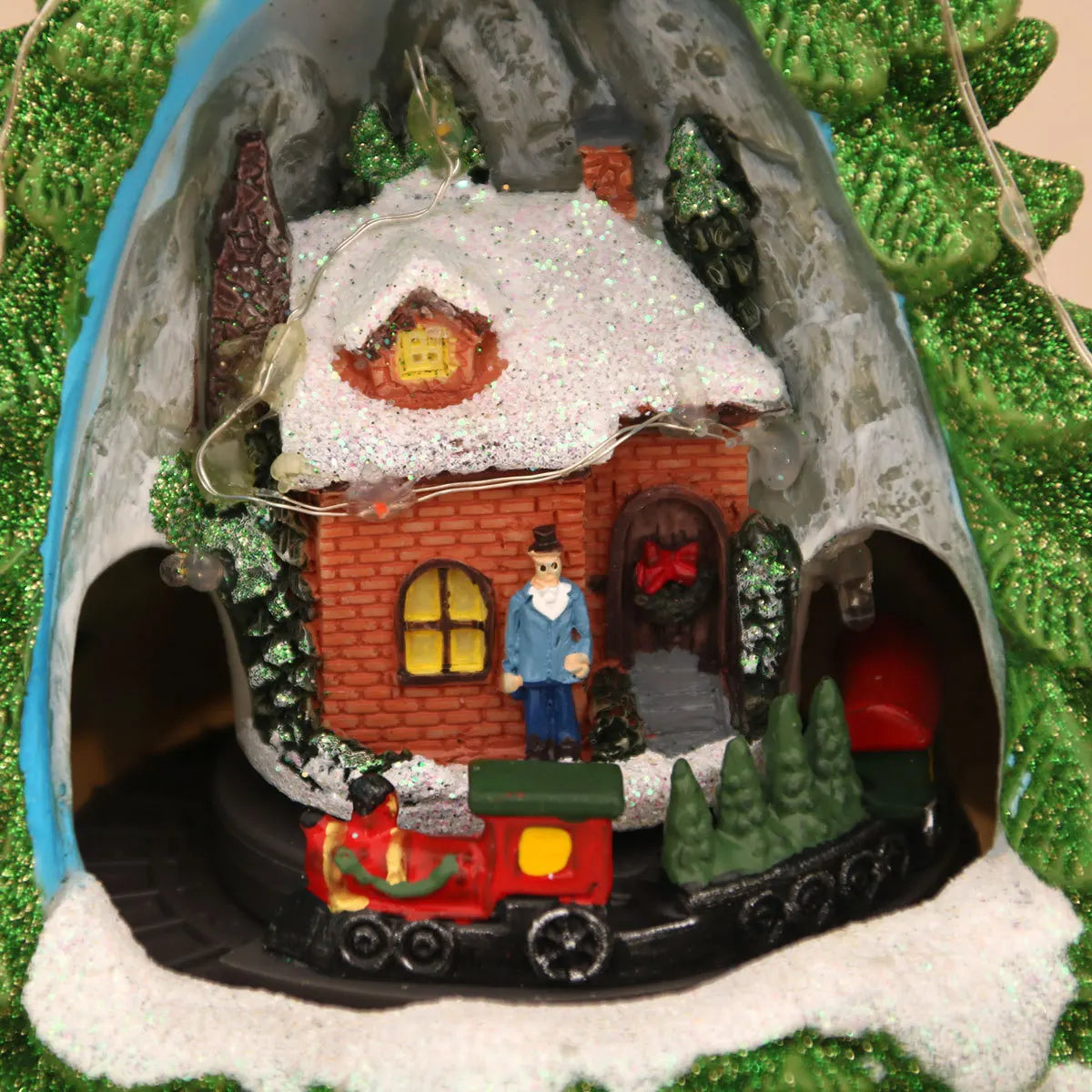 Christmas Music Train LED Music Box Christmas Tree Gingerbread Man Music Box Night Light Xmas New Year Decor Ornament Gifts