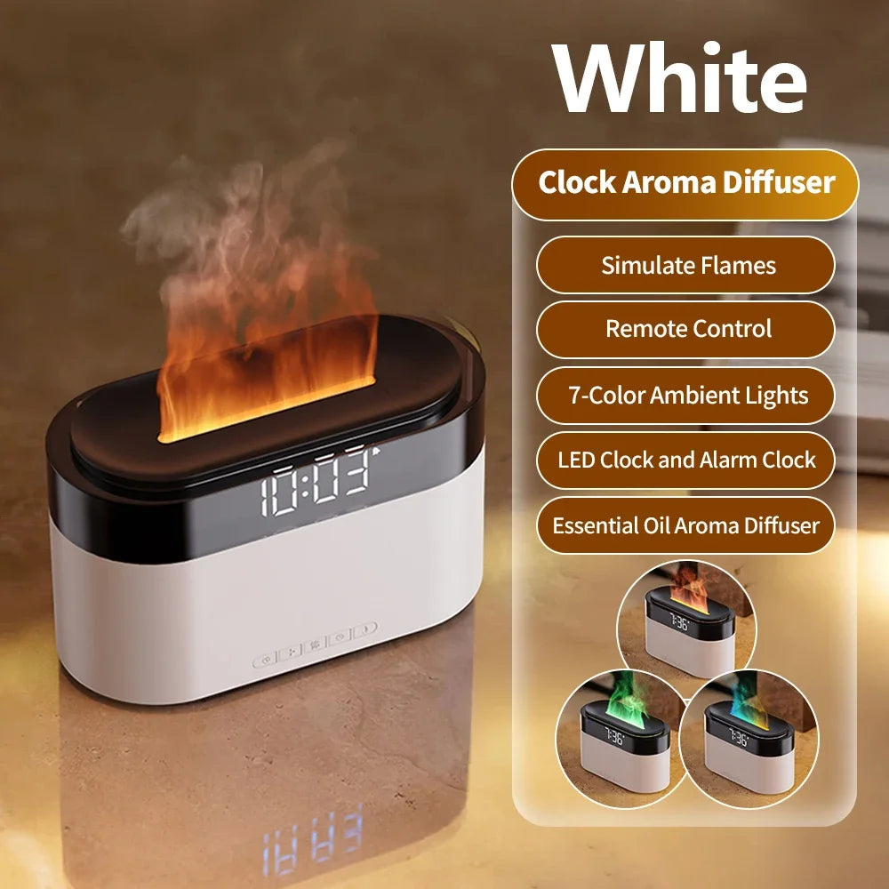 New Air Humidifier Home Colorful Lamp USB Charge Remote Control Essential Oil Spray Aroma Diffuser with Alarm Clock Humidifiers