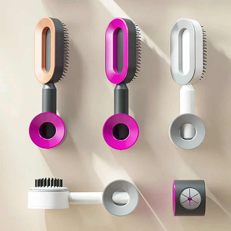 Central Airbag Hair Comb Self Cleaning Detangling Hair Brush For  Women Smooth Anti-Static Scalp Massage Hairbrush Dropshipping