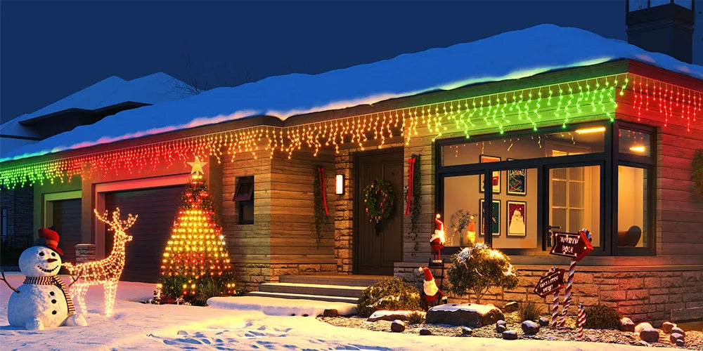 RGBIC 6.9FT 400LEDs Christmas Lights Holiday String Lights with Star Shape, Smart LED Xmas Tree for Indoor Outdoor Decor