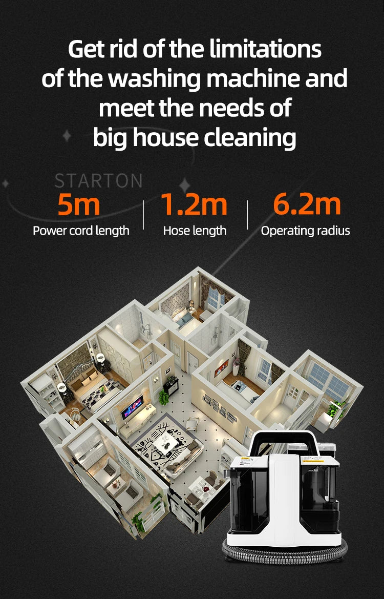 Jesun Multi-Purpose Portable Carpet and Upholstery Cleaner Cordless Spot Cleaner Stain Remover Wet Dry Vacuum Pet Stain Vacuum