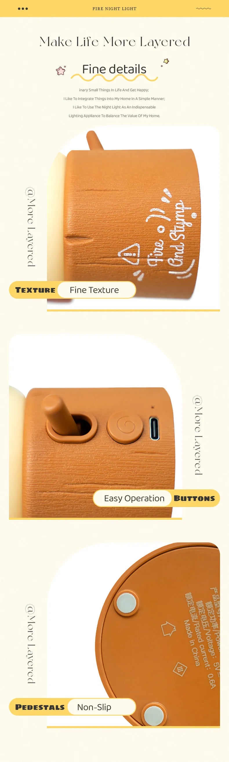 Flameless Candles Night Light Cute Sleeping Nightlights Dimmable 2 Lighting Modes Bedside Lamp For Kid Bedroom