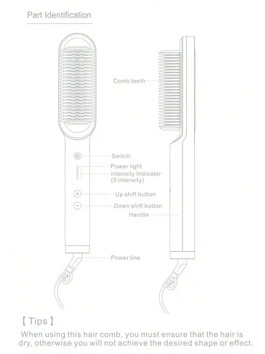 Upgrade 2-in-1 Portable Electric PTC Multi-function Quick Hot Pro Hair Straightener Dropshipping