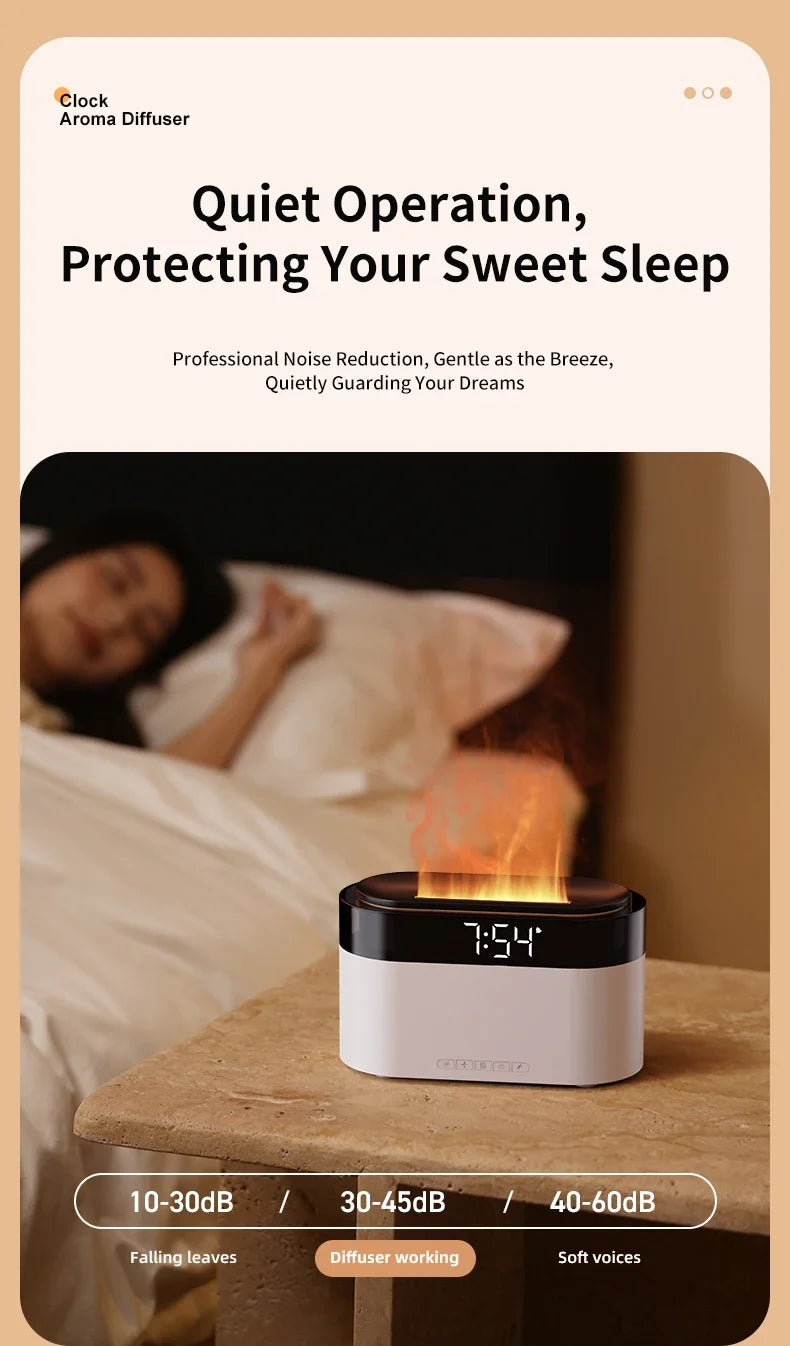 New Air Humidifier Home Colorful Lamp USB Charge Remote Control Essential Oil Spray Aroma Diffuser with Alarm Clock Humidifiers