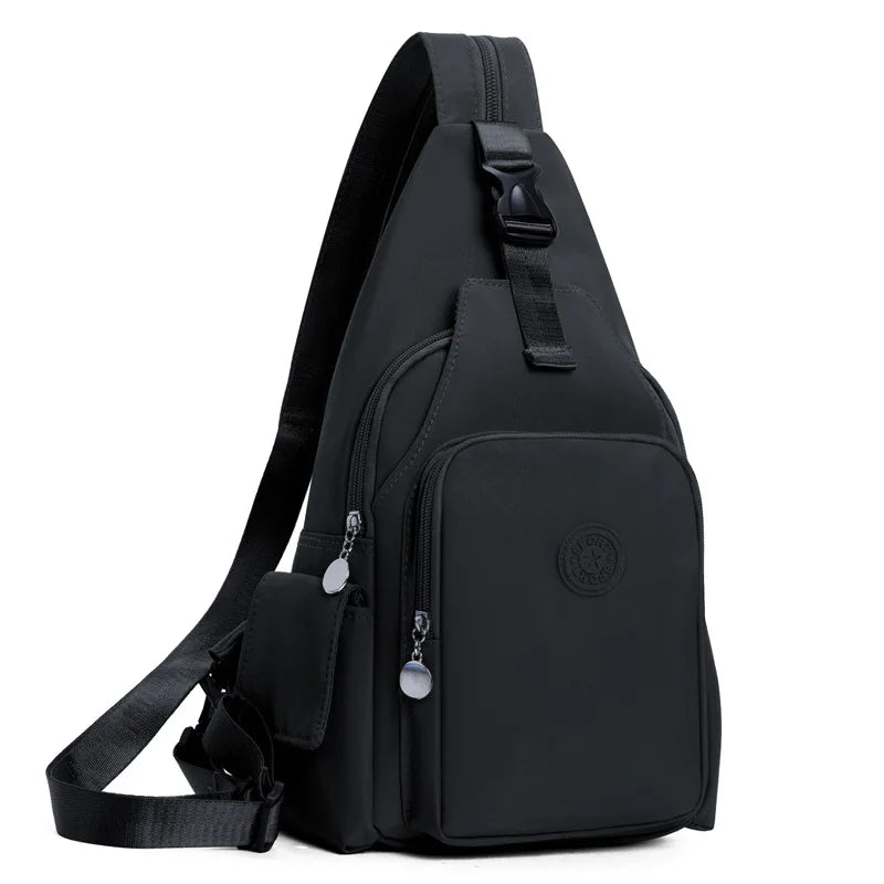 Korean Version of Nylon Fabric Fashion Trend Simple Casual Women Chest Bag with Large Capacity Multi-Functional Backpack 핸드백
