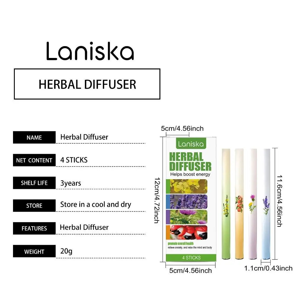 Herbal Diffuser Natural Herbal Energy Bar Lung-Clearing Ingredients Improve Respiratory Health Relieves Fatigue 4bars/Box