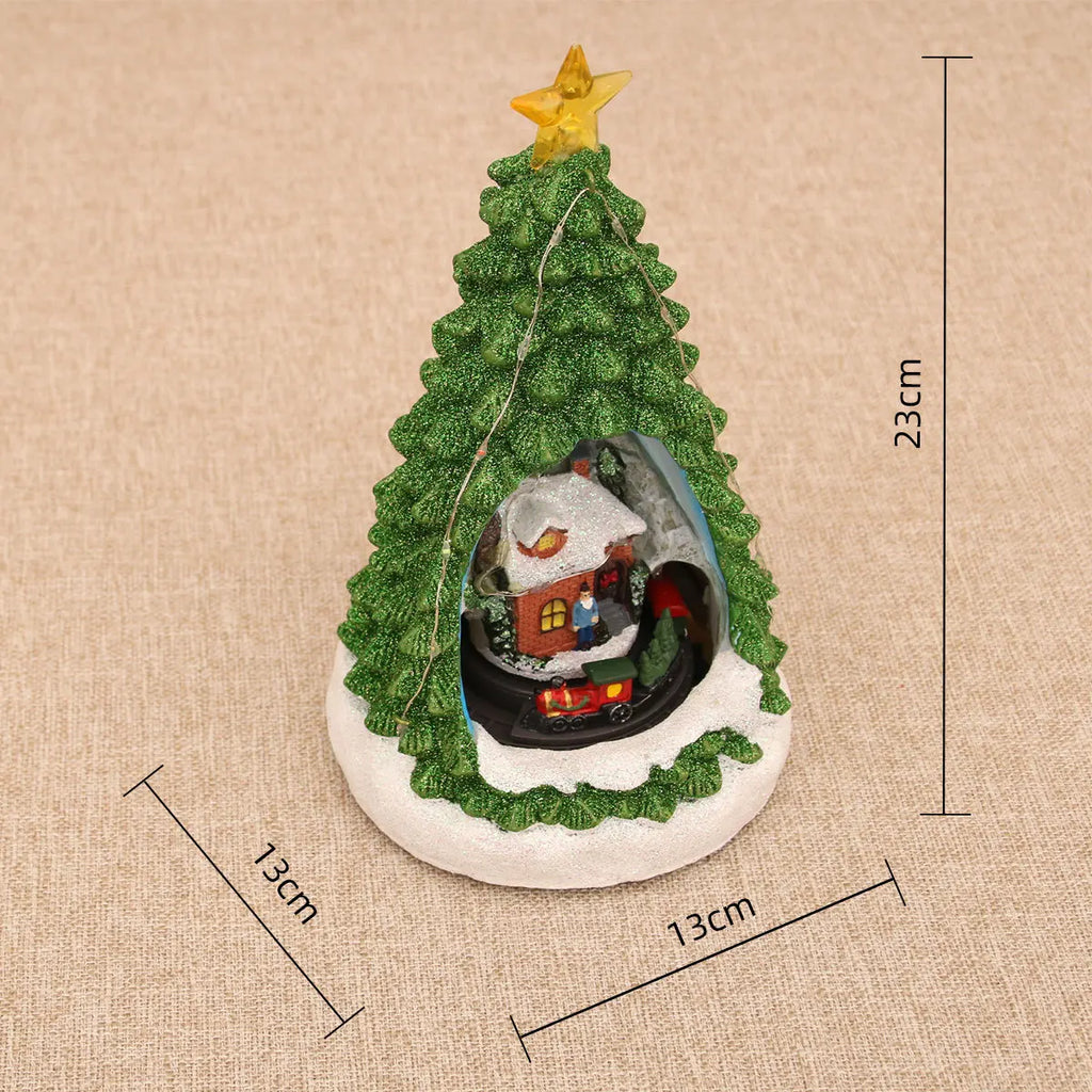 Christmas Music Train LED Music Box Christmas Tree Gingerbread Man Music Box Night Light Xmas New Year Decor Ornament Gifts