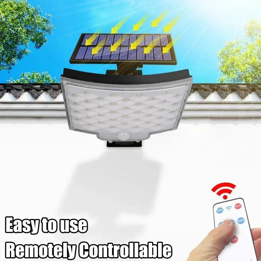 1-2pcs Super Bright 234LED Solar Light, IR Sensor Street Light, Decorative Wall Light, Multiple Switch Modes with Remote Control