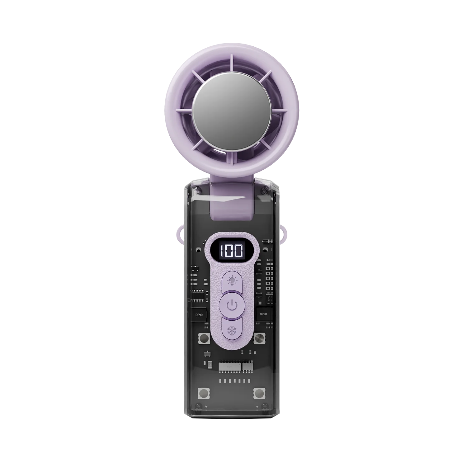 High speed folding refrigeration fan, digital display mini portable USB charging fan, high wind power handheld fan