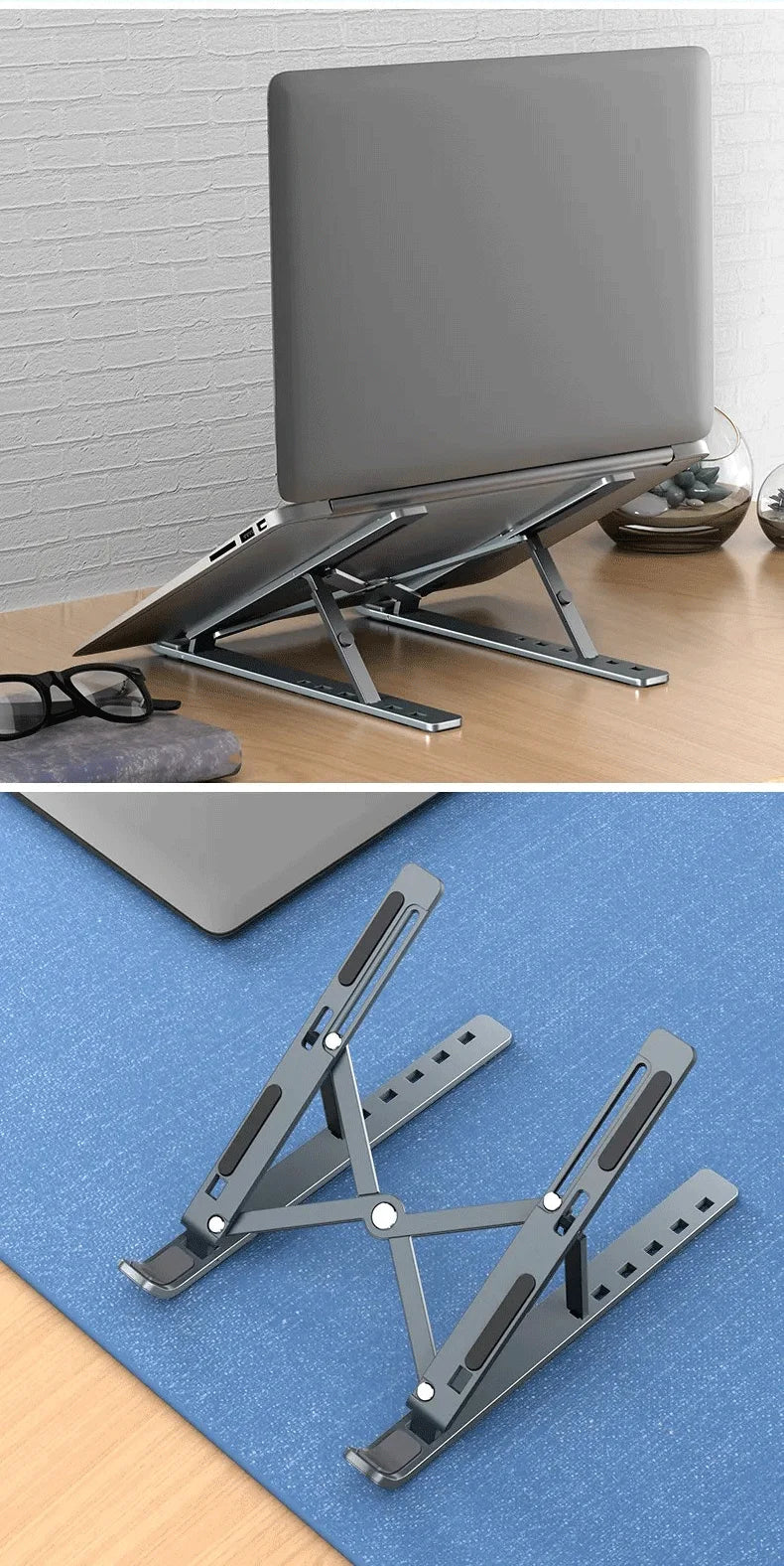 Laptop Aluminum Alloy Stand Ergonomic Foldabl Desktop Stand Flat Stand Mobile Phone Stand Laptop Radiator Portable Foldabl Stand