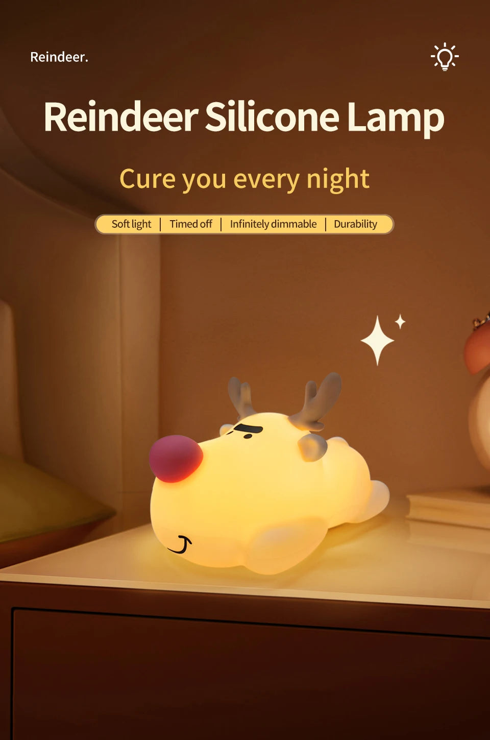 Mushroom Night Light LED Rechargeable USB Table Lamp Desk Room Decoration Baby Nursery Kids Birthday Gift Animal Pumpkin Lantern