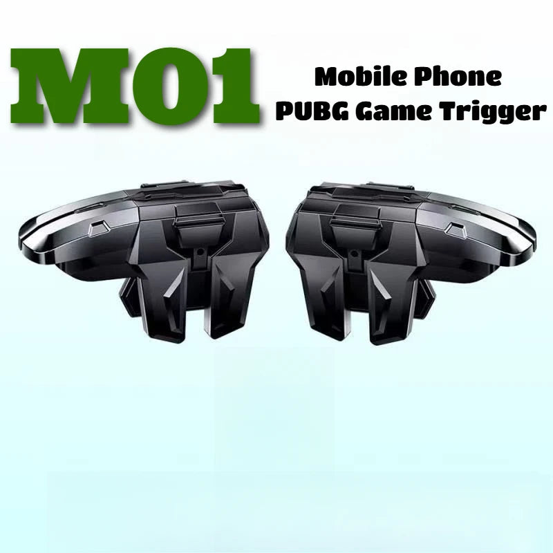 M01 ABS+Alloy 6 Finger Mobile Game Trigger for PUBG Aim Shooter L1 R1 Key Button Gamepad Controller for IPhone Android Universal