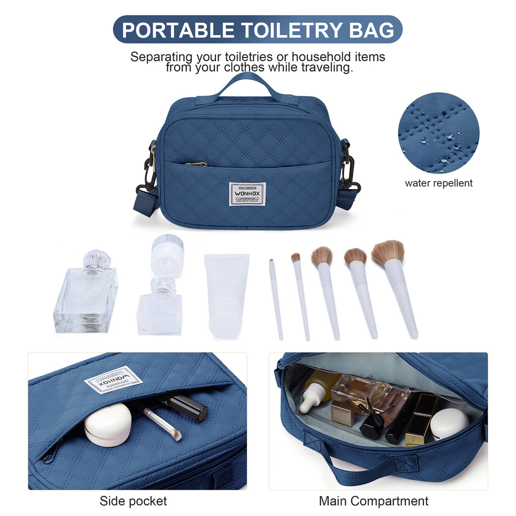 Travel Bag for Woman ,Carry On Foldable Travel Bag,Weekender Overnight Bag,Simple Women's Clothing Backpack Luggage Handbag，blue