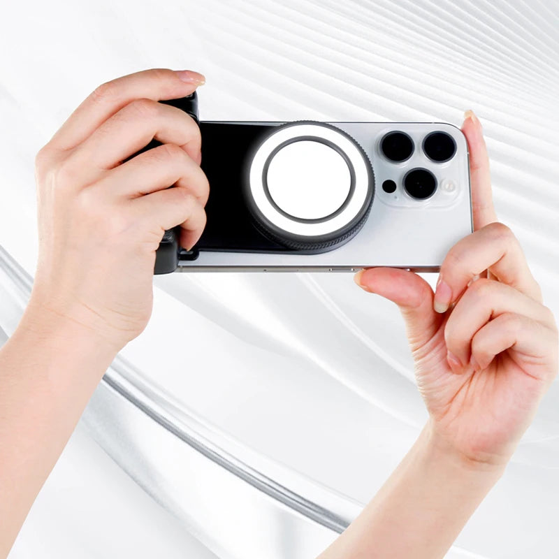 2025 Smartphone Camera Shutter Grip Bluetooth Selfie Handle Camera Photo Stabilizer with Fill Light for Iphone Android MagSafe