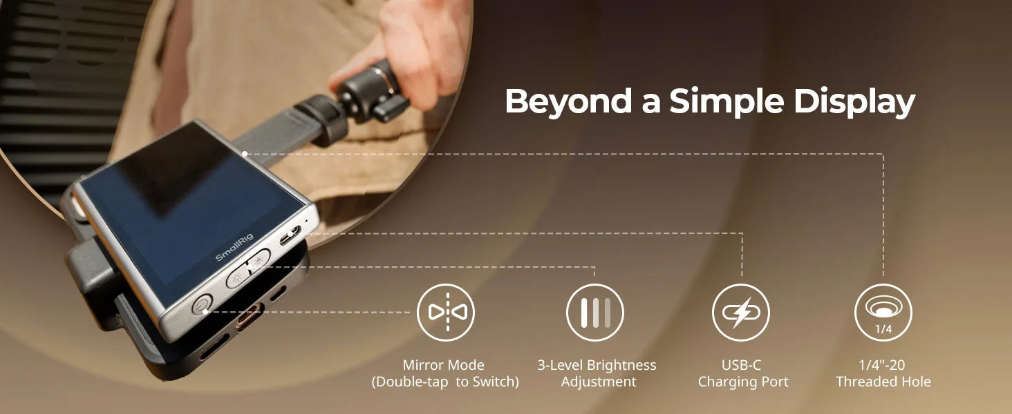 SmallRig Phone Monitor Screen with Wireless Control, Video Monitor w Cold Shoe Real-Time Screen Sharing for iPhone 17for MagSafe