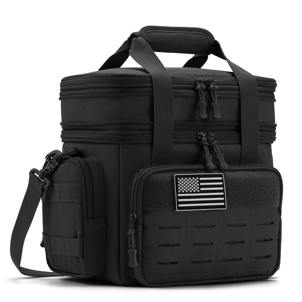 Tactical Lunch Box Expandable 18L Insulated Cooler Bag Leak Proof Lunch Bag for Work Camping Outdoor Picnic MOLLE Weave Strap