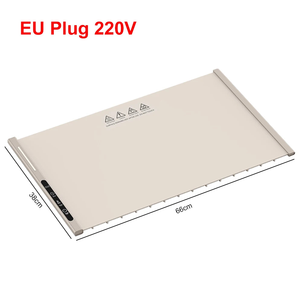 Electric Warming Tray Food Warmer Foldable Food Warming Mat Silicone Electric Food Plate Warmer with 8 Adjustable Temperature