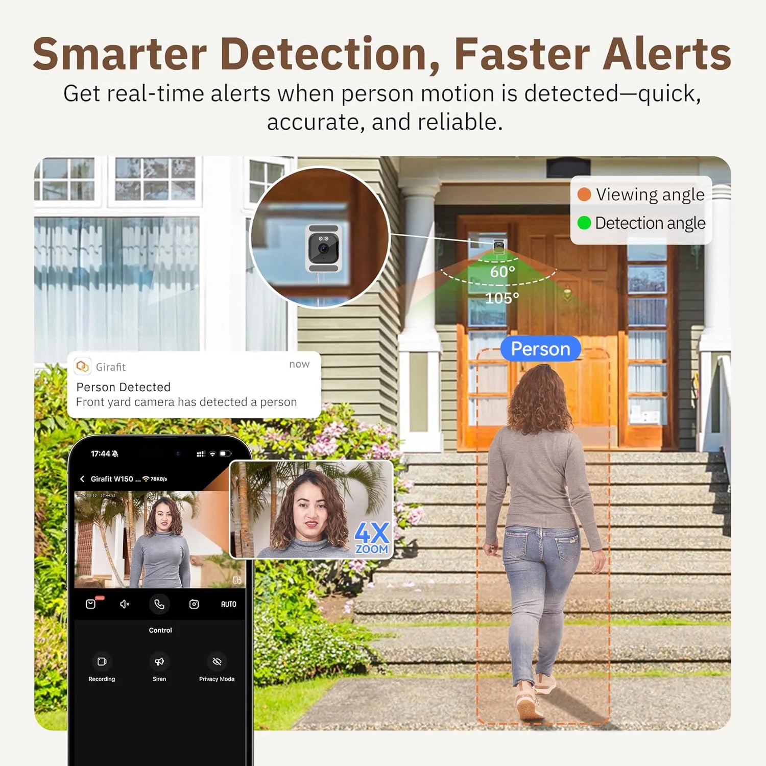 5MP Window Camera 5GHz WiFi Indoor Cameras For Home Security Color Night Vision Motion Detection 24/7 Recording Quick Install