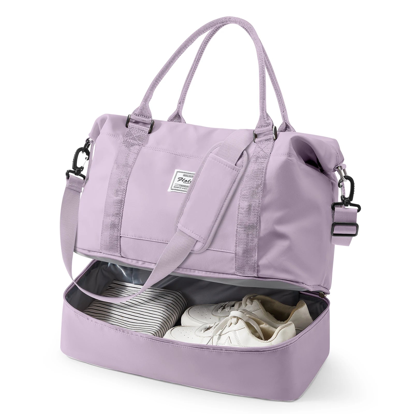 Travel Duffel Bag,Sports Tote Gym Bag Shoulder Weekender Overnight Bag for Women, Carry on Bag with Wet Pocket Expandable Bag