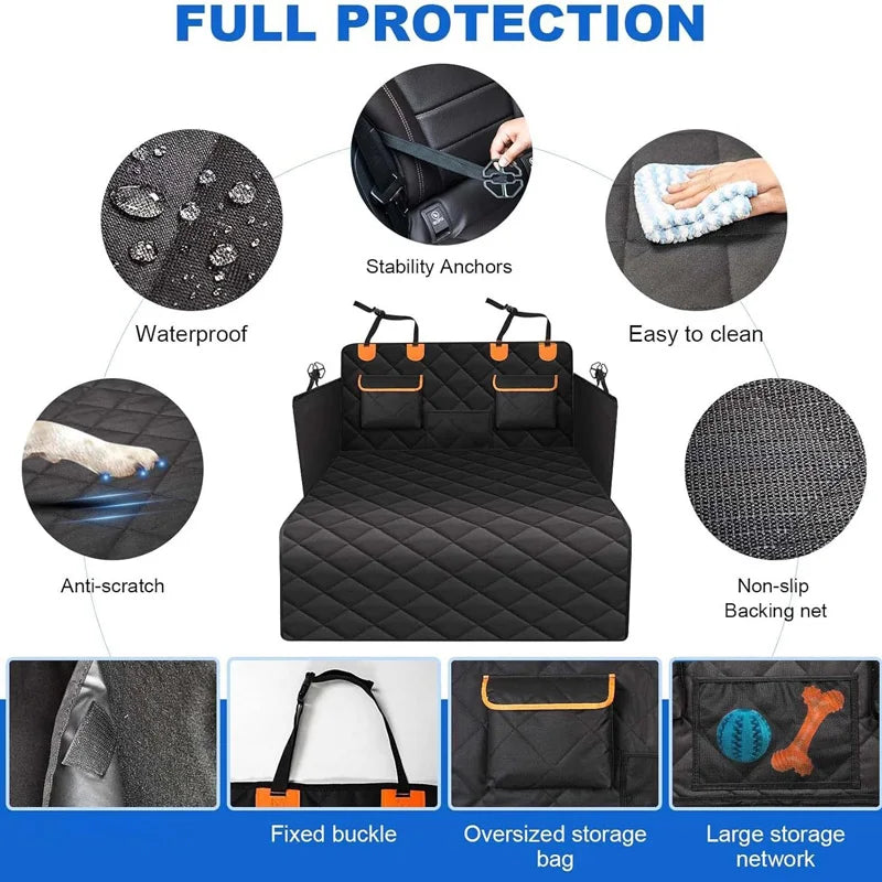 Waterproof Dog Car Seat Cover Trunk Case Dog Car Transporter Travel Mat Pad Dog Carriers Hammock For Small Medium Large Dogs
