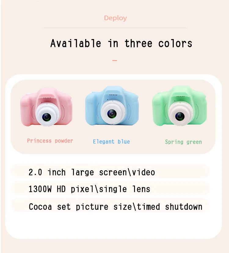 ZWN Children Digital Cameras 1080P HD Camera Video Toys 2 Inch Color Display Outdoor Camera SLR Camera Kid Toy+TF Memory Card