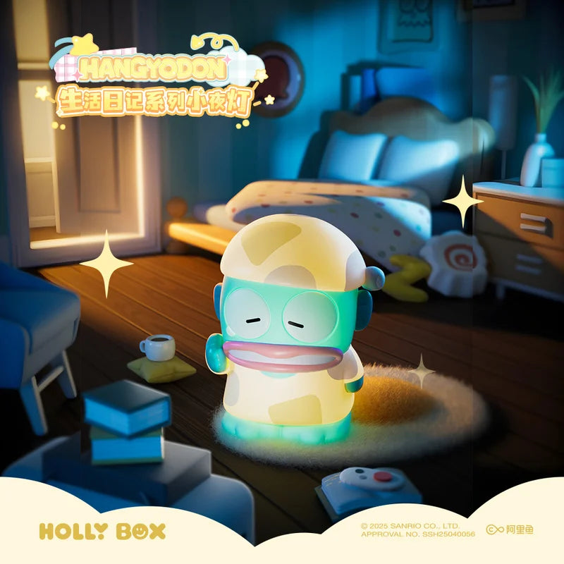 Genuine Sanrio Hangyodon Life Diary Series Light Night Blind Box Toys Anime Hangyodon Ugly Fish Girls Room Night Lamp Decor Gift