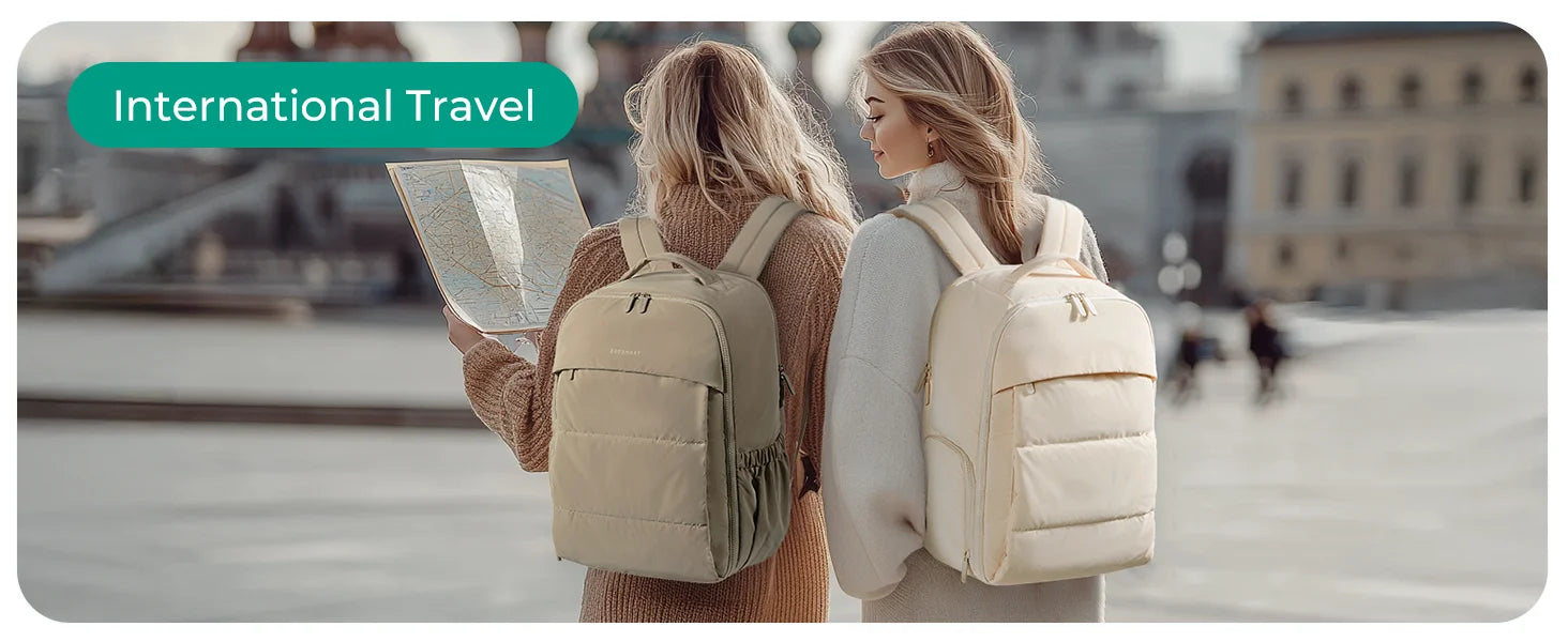 BAGSMART Women's Backpack Airline Approved Carry On with Shoe Compartment Fits 15.6" Laptop Water-Resistant Travel Backpack