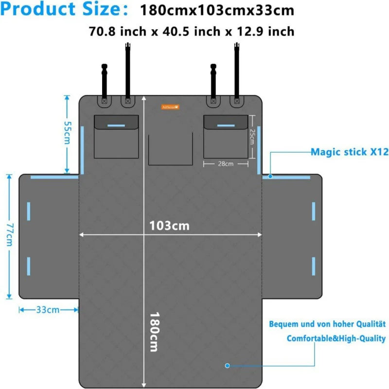 Waterproof Dog Car Seat Cover Trunk Case Dog Car Transporter Travel Mat Pad Dog Carriers Hammock For Small Medium Large Dogs