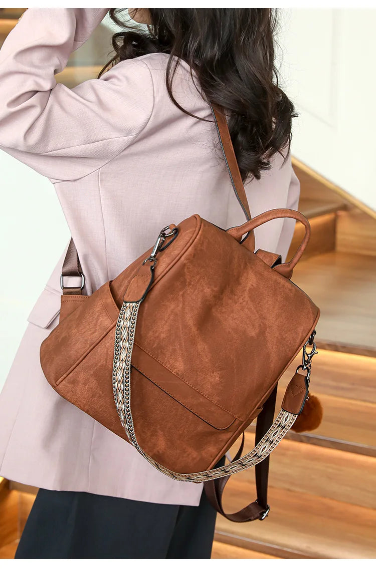 Womens Purse Leather Backpack Purse for Women Fashion Backpack Ladies Designer Ladies Shoulder Bags for Travel College Work